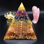 Load image into Gallery viewer, Orgonite Seven Chakra Pyramid
