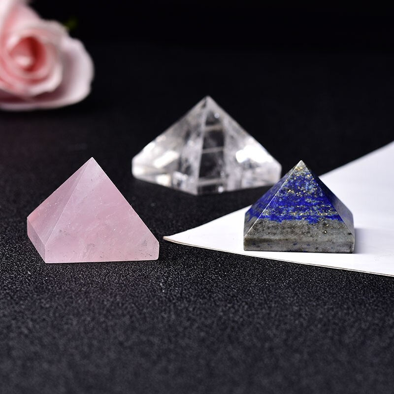 Natural Powder Pyramid Quartz Crystal Stone