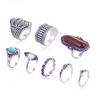 Load image into Gallery viewer, Ethnic Rings Sets With Tiger Eye Stone

