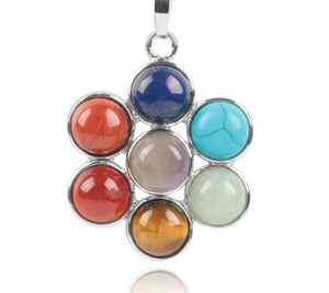 7 Chakra Flower Natural Stones Necklace