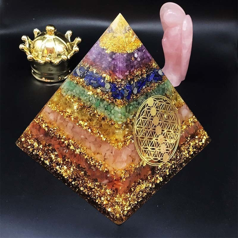 Orgonite Seven Chakra Pyramid