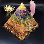 Load image into Gallery viewer, Orgonite Seven Chakra Pyramid
