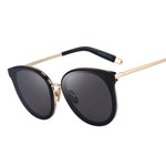 Load image into Gallery viewer, Women&#39;s Gold and Black Cat Eye Shaped Sunglasses
