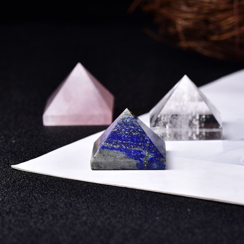 Natural Powder Pyramid Quartz Crystal Stone