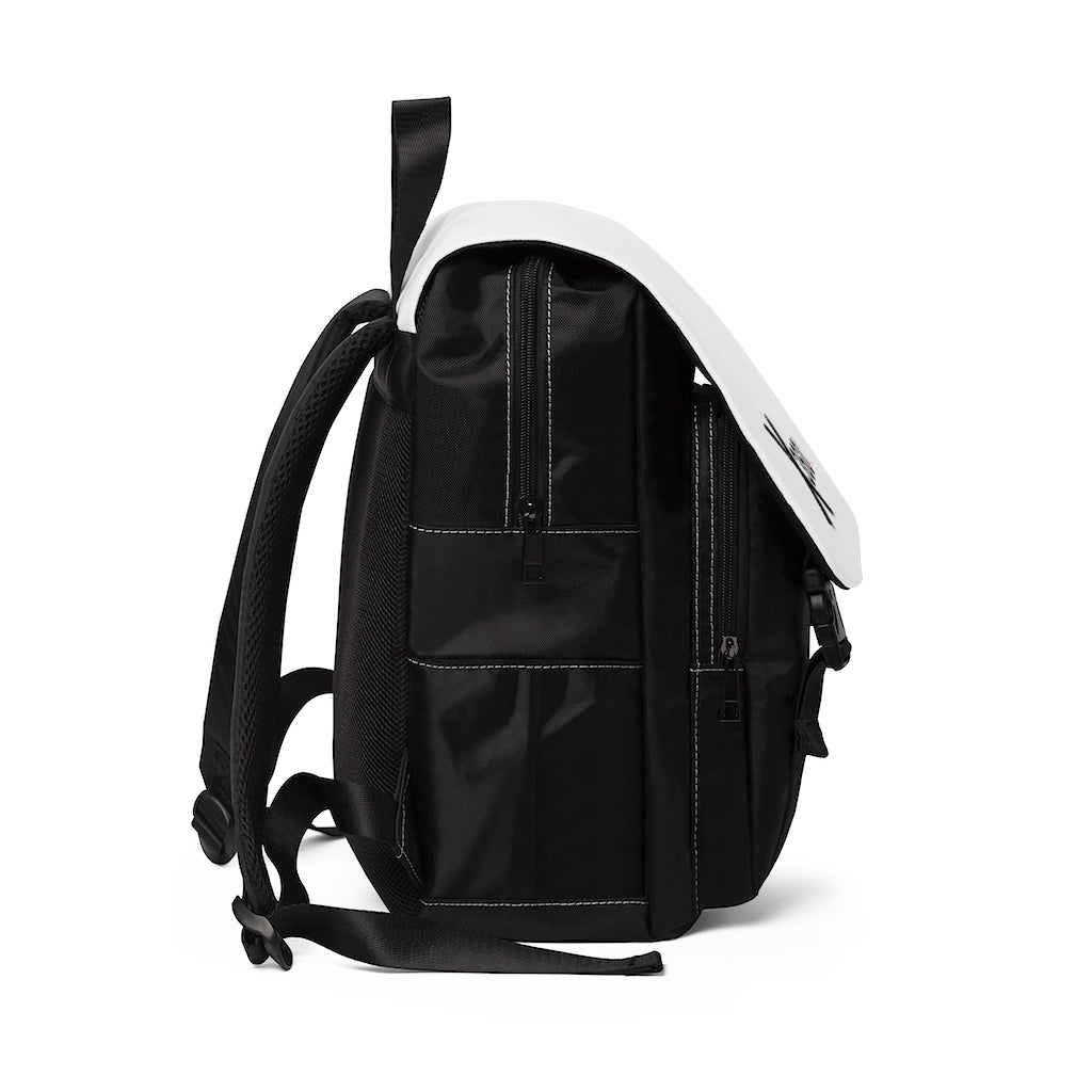 Unisex Casual Shoulder Backpack (W/Blk)