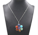 Load image into Gallery viewer, 7 Chakra Flower Natural Stones Necklace
