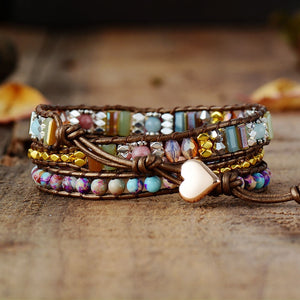 Natural Healing Stone Women's Wrap Bracelet