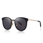 Load image into Gallery viewer, Women&#39;s Gold and Black Cat Eye Shaped Sunglasses
